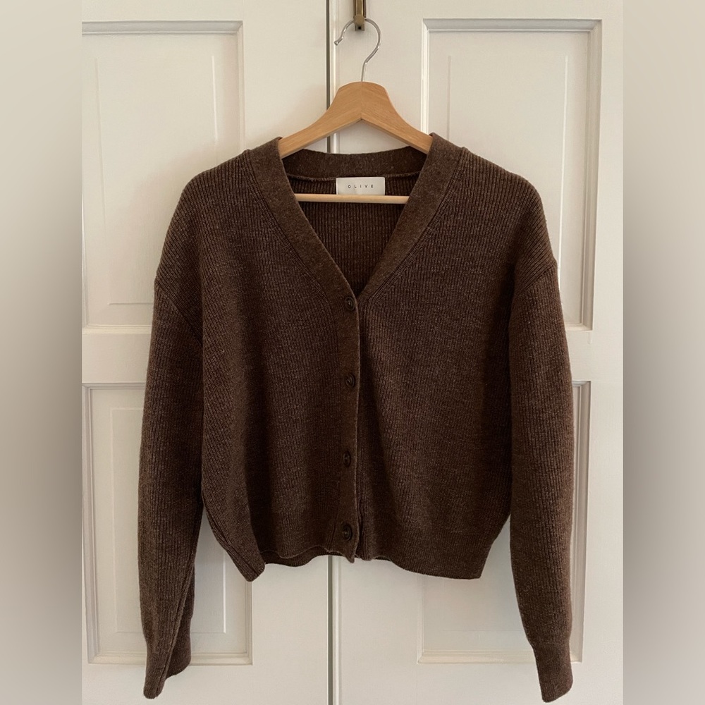 Olive Clothing lightweight brown cardigan
